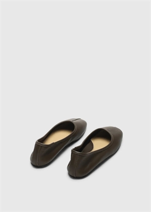 Elia leather ballerina Brun Selected Femme